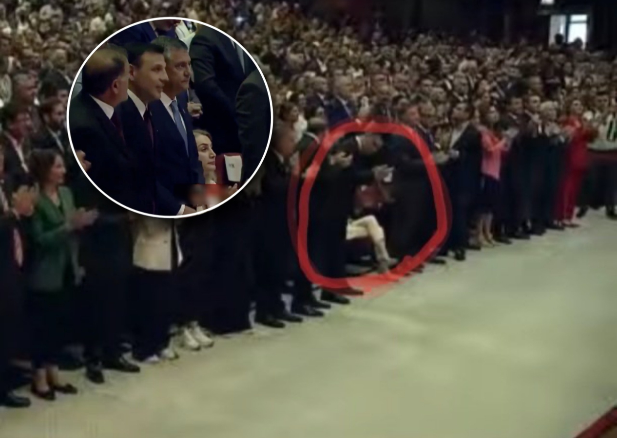 Sahneye çıkan Özgür Özel'i herkes ayakta alkışlarken Dilek İmamoğlu'nun tavrı dikkat çekti... Tınlamadı bile!