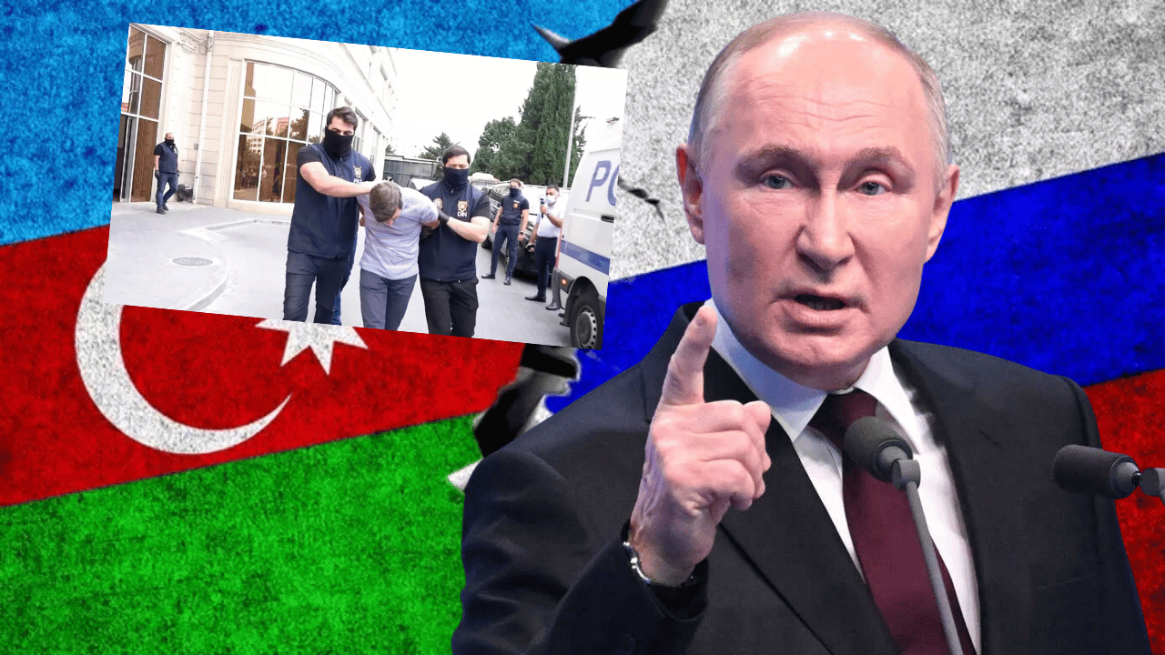Azerbaycan'da Vladimir Putin'i çıldırtacak görüntü: 2 istihbaratçıya gözaltı!