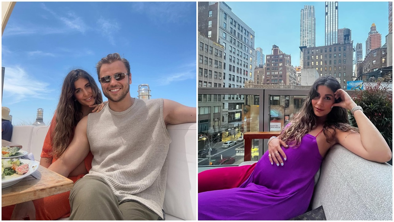 Zeynep Mayruk'tan New York sokaklarında karnı burnunda pozlar