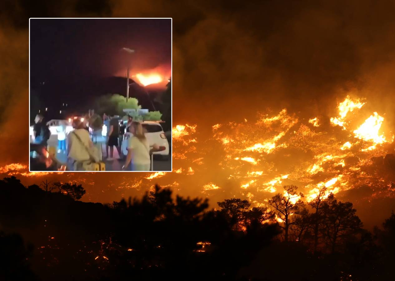 Girit sabaha kadar yandı, turistler apar topar tahliye edildi, Yunanistan alevlerle mücadelede çaresiz