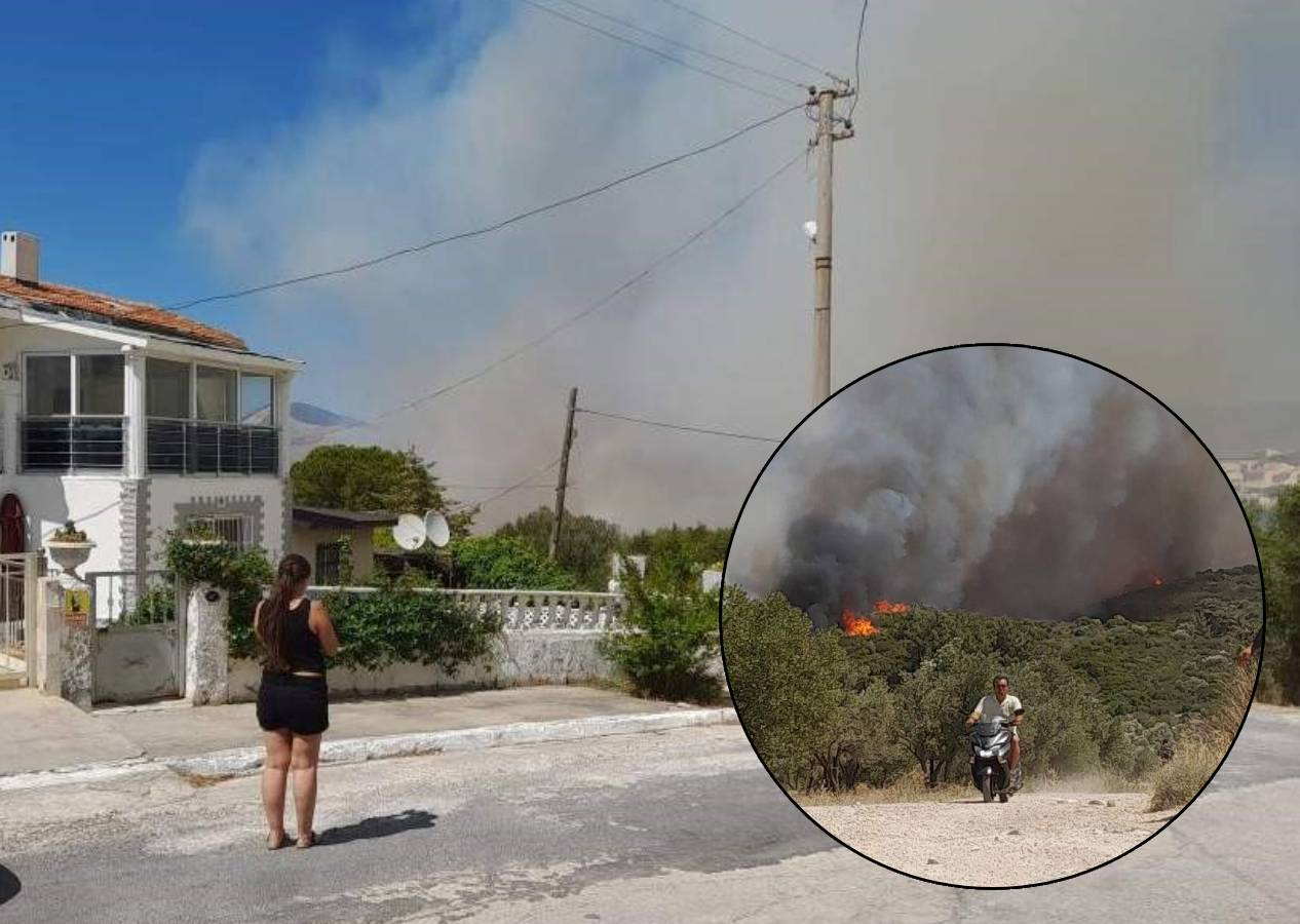 Çeşme'de yangın büyüdü, yazlık evler tahliye edildi, 5 uçak ve 18 helikopterle müdahale sürüyor