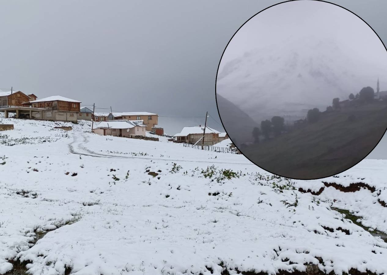 Rize'nin yaylaları temmuz ayında beyaza büründü