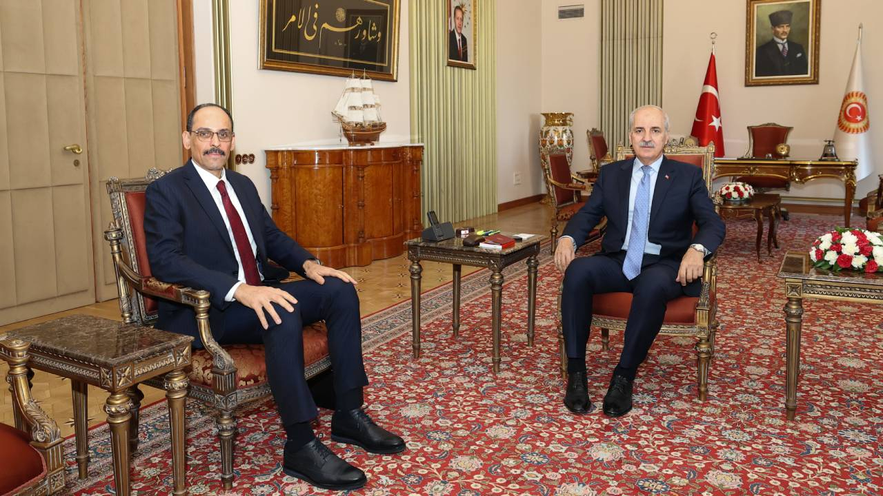 MİT Başkanı Kalın'dan TBMM Başkanı Kurtulmuş'a "Terörsüz Türkiye" sunumu