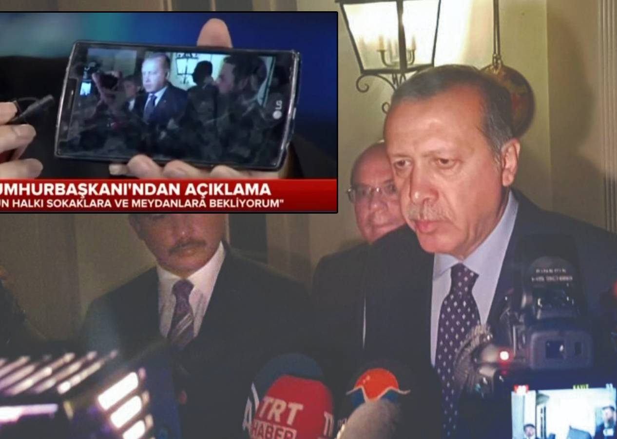 Cumhurbaşkanı Erdoğan'ın 15 Temmuz gecesi Marmaris’te yaptığı ilk açıklamasına ait yayınlanmayan görüntüler çıktı