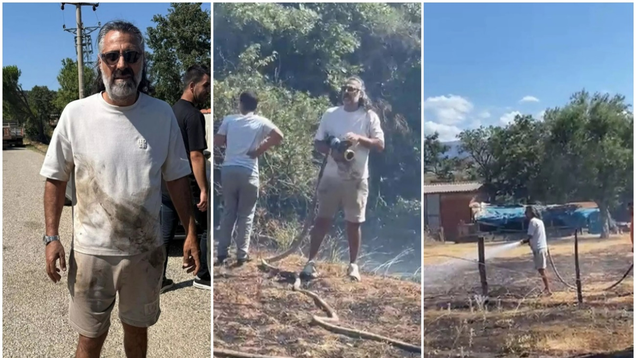 Çanakkale'de bir evin bahçesinde yangın çıktı! Kurtlar Vadisi'nin Abdülhey'i Kenan Çoban, yardıma koştu