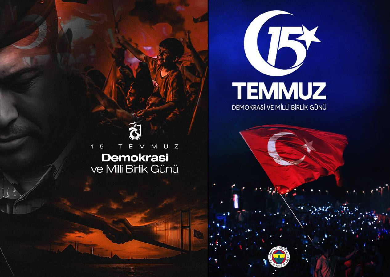Spor camiası 15 Temmuz'da tek yürek... İşte Demokrasi ve Milli Birlik Günü mesajları