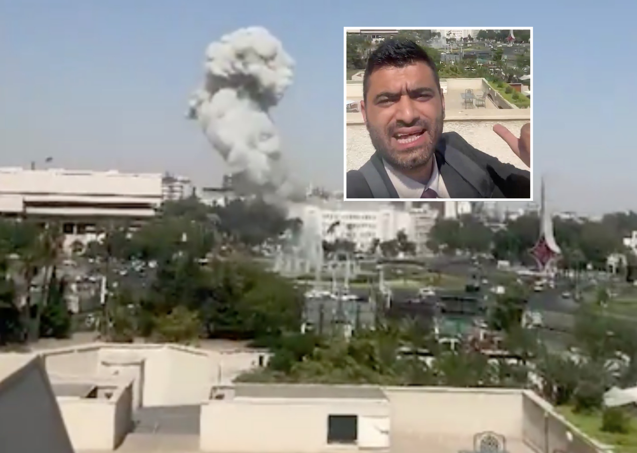 Canlı yayında patlama... AA muhabiri canlı yayındayken İsrail, Şam'ı yeniden bombaladı!