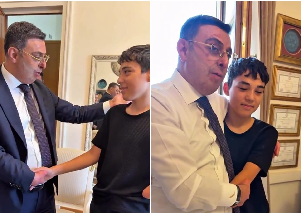 AK Parti'li engelli vekil Serkan Bayram'dan doğuştan bir eli olmayan çocuğa duygulandıran konuşma! 'Sende bir el var bende o da yok'