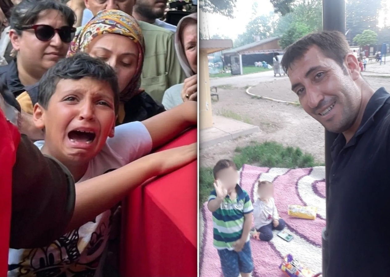 Orman şehidi Eyüp Dereli’nin cenazesinde oğlunun feryadı yürek yaktı: Baba ben sensiz ne yapacağım?