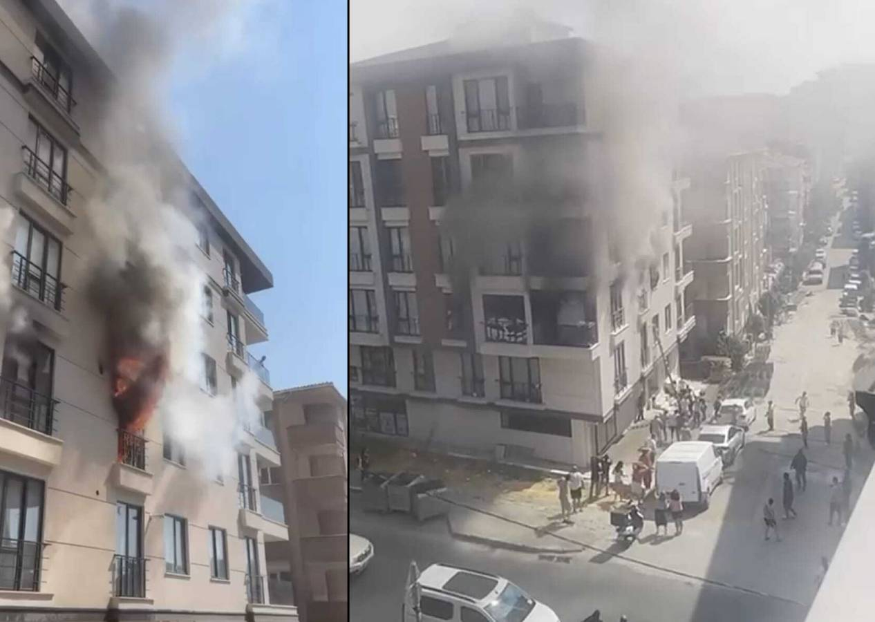 Avcılar'da alevler 5 katlı binayı sardı, paniğe kapılanlar can havliyle pencereden atladı
