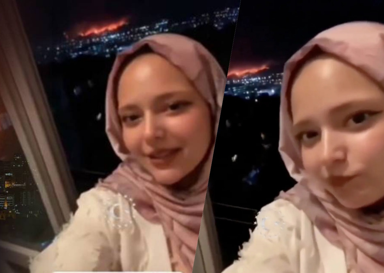 Bursa’daki yangını arkasına alıp ‘yanıyor yanaklarım’ şarkısıyla video çekti! Tepkiler çığ gibi...