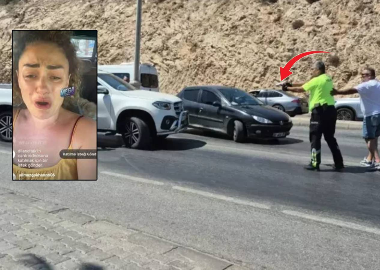 Dilan Çıtak aracını polisin üzerine sürdü, polis ateş açarak durdurdu! O sırada canlı yayın açmış...