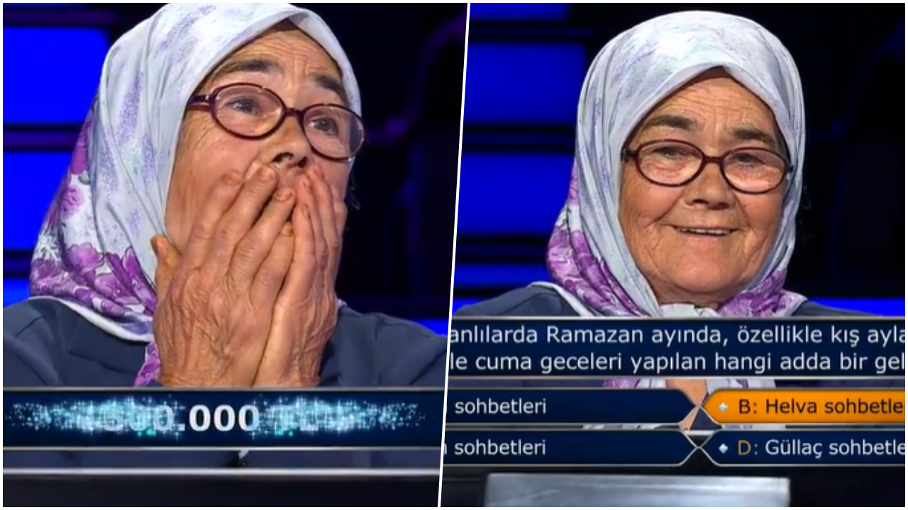 Kim Milyoner Olmak İster'e katılan yaşlı teyze 1 milyon TL'lik soruyu açtırdı! Performansıyla takdir topladı