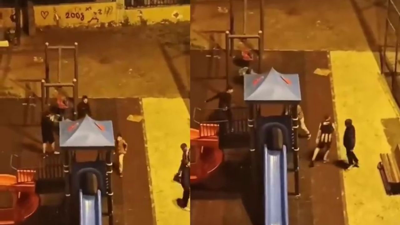 Esenyurt'ta bir grup çocuk parkı sökmeye çalıştı!