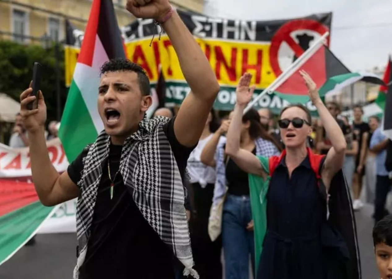 Yunanistan'da İsrail protestoları! Komşu resmen ayağa kalktı!