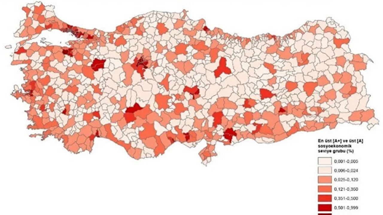 Türkiye’nin sosyoekonomik haritası çıktı! En zengin Çankaya, en yoksul Çamoluk