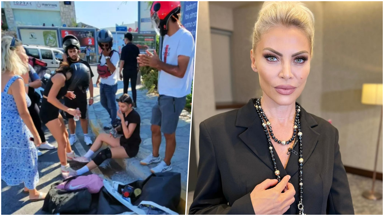 Seray Sever'in aracı Bodrum'da bir motosikletle çarpıştı! İki kadın yaralandı