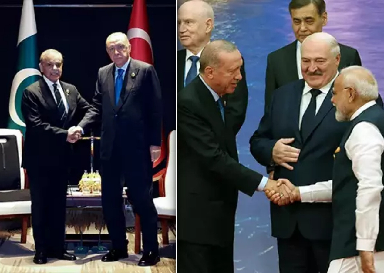 Zirveye damga vuran kare! Erdoğan–Modi tokalaşması Hint basını manşetlerinde... Barış sinyali mi?