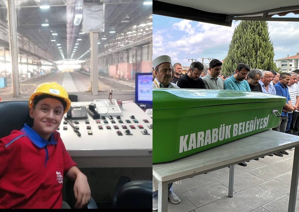Hurda makinesinin altında kalan liseli Yağız Yıldız defnedildi, gözyaşları sel oldu