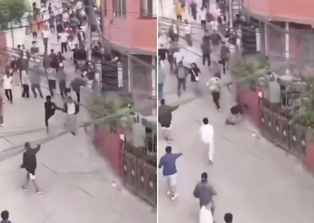 Saraylar yandı, sıra bakanlara geldi! Nepal'de Maliye Bakanı kaçarken yakalandı, yerde tekmelendi