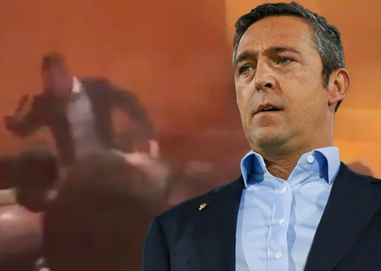 Ali Koç konuşma yaparken yere düştü