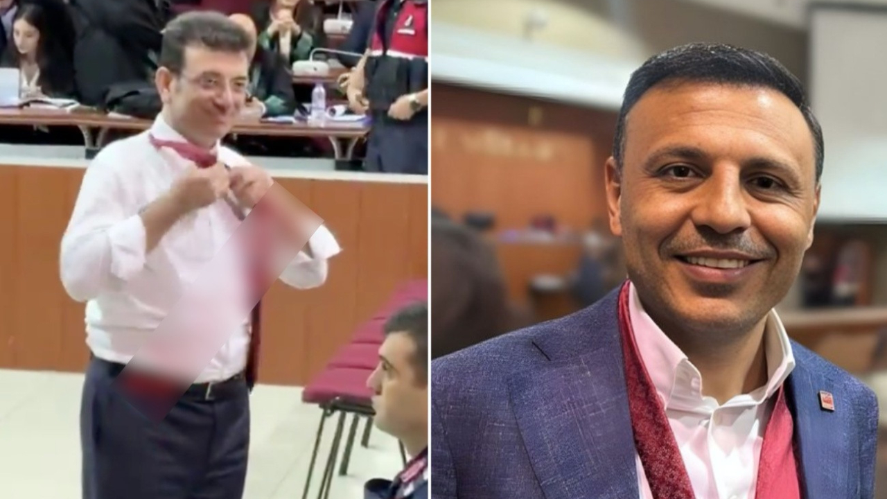 Mahkeme salonunda kravat şovu!  Ekrem İmamoğlu kravatını çıkarıp Özgür Çelik'e attı