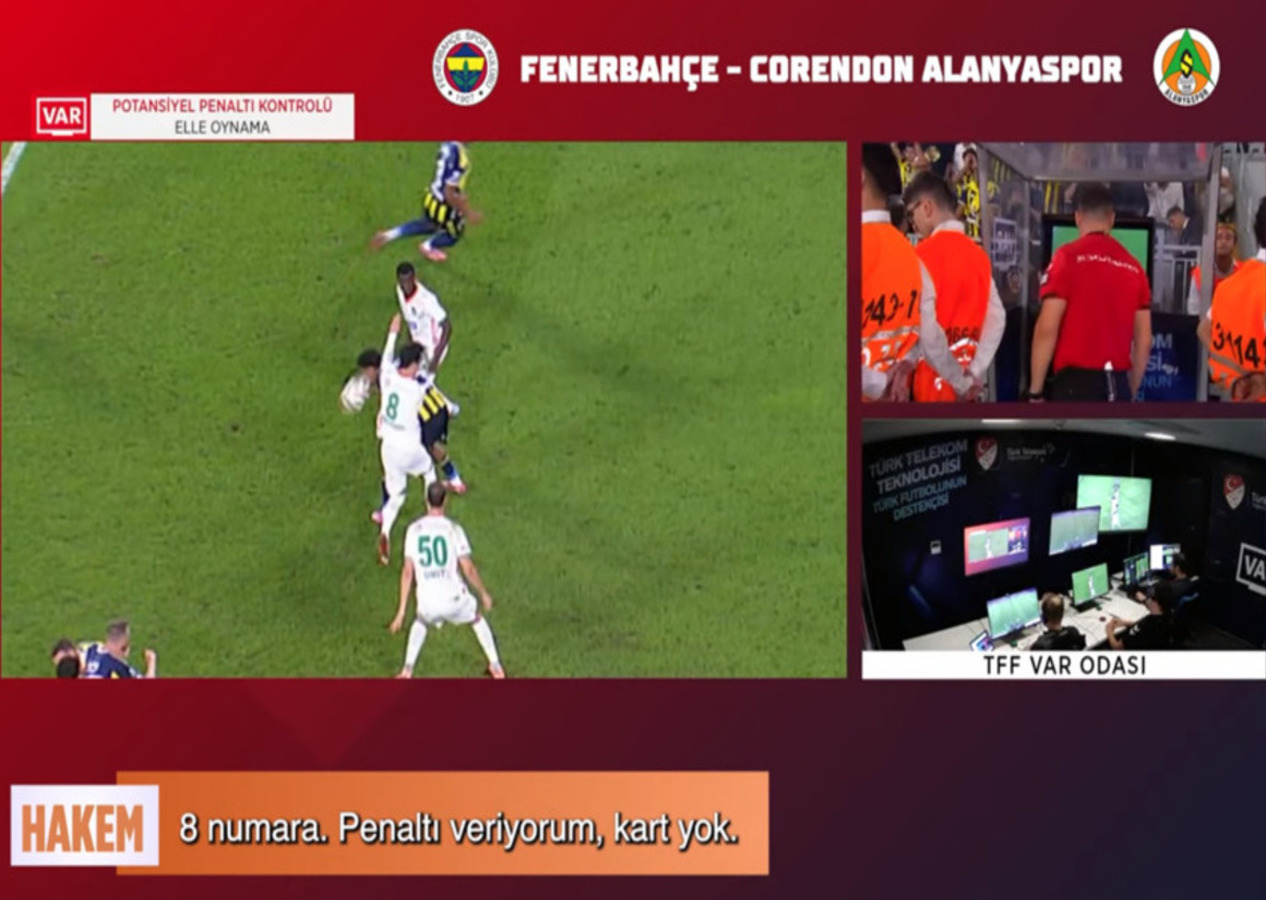 TFF, VAR kayıtlarını açıkladı: Fenerbahçe - Alanyaspor maçındaki hakemler arası diyaloglar ortaya çıktı!