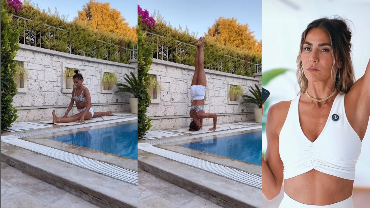 Zeynep Tokuş, havuz başında yoga yaparken kaza geçirdi!