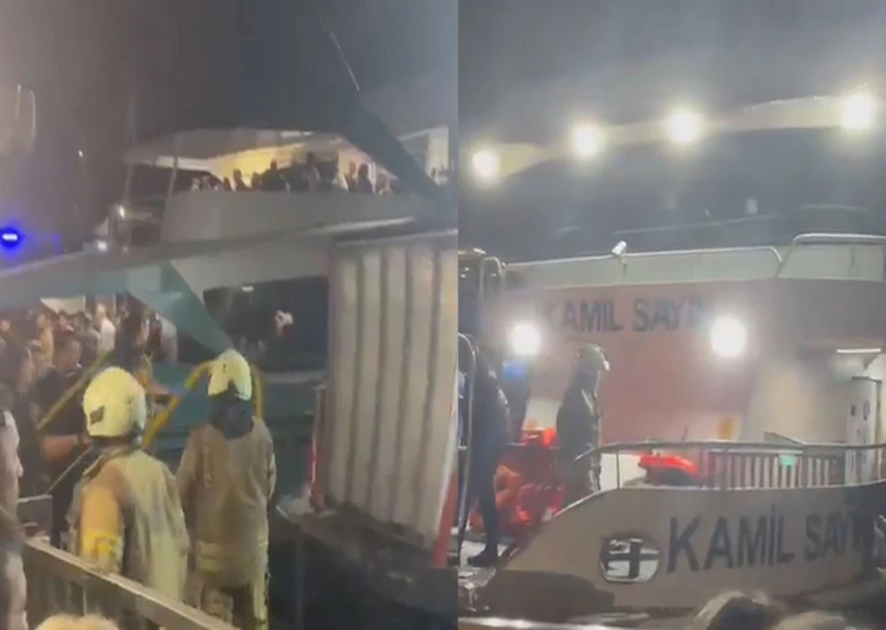 Beşiktaş - Üsküdar motoru, kargo gemisi ile çarpıştı