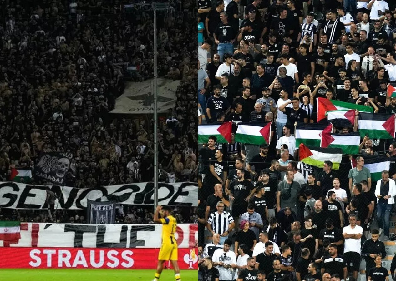 Yunan takımı, Maccabi Tel Aviv maçında Gazze'yi unutmadı!  "Soykırımı durdur"