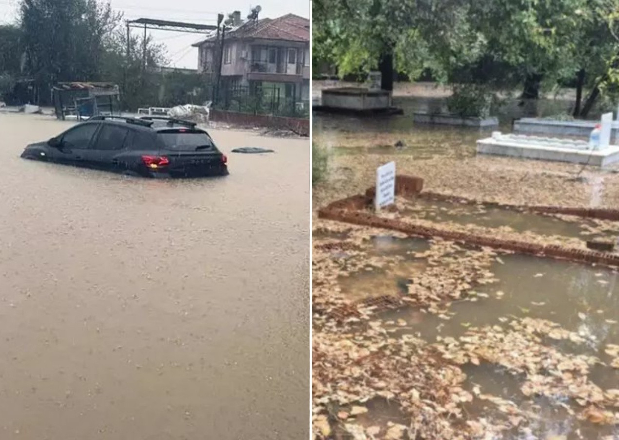 Muğla’da sağanak kabusu: Evleri su bastı, araçlar sular altında kaldı, mezarlıklar göle döndü!