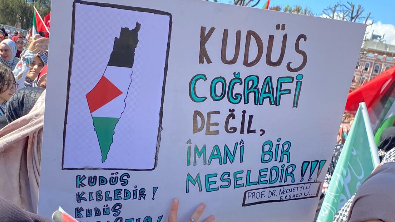 İstanbul büyük protestoya hazır! Büyük Filistin yürüyüşünden fotoğraflar