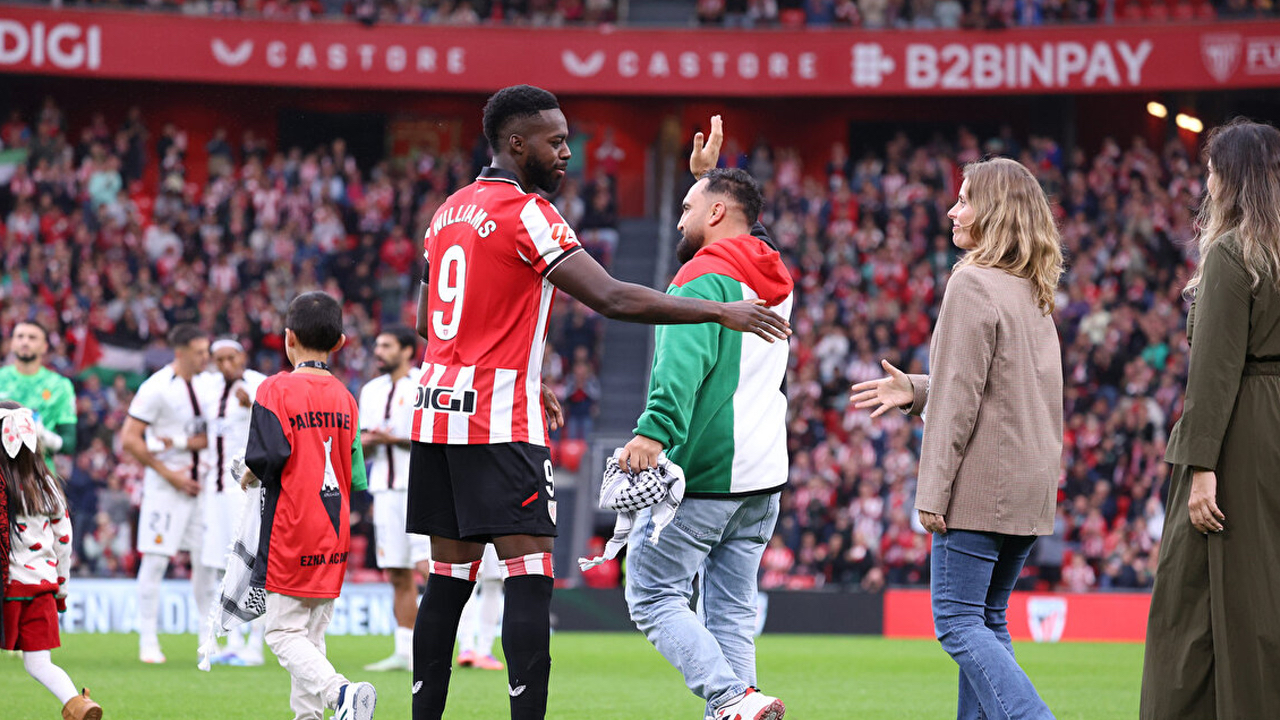 Athletic Bilbao'dan anlamlı destek! Gazzeli mağdurları sahada ağırladı