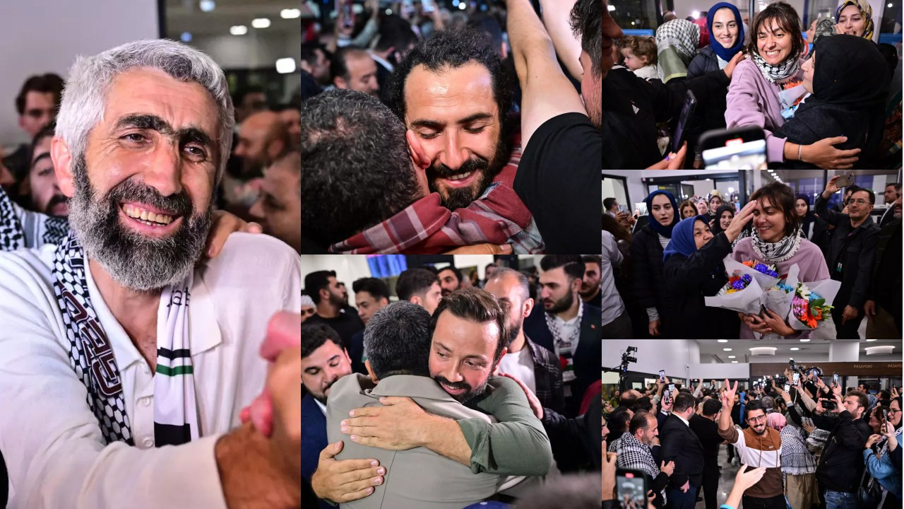 İsrail tarafından esir alınmışlardı! 14 Türk aktivist İstanbul'a geldi
