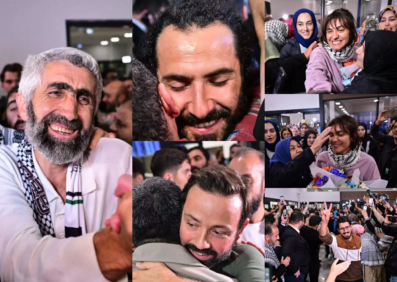 İsrail tarafından esir alınmışlardı! 14 Türk aktivist İstanbul'a geldi