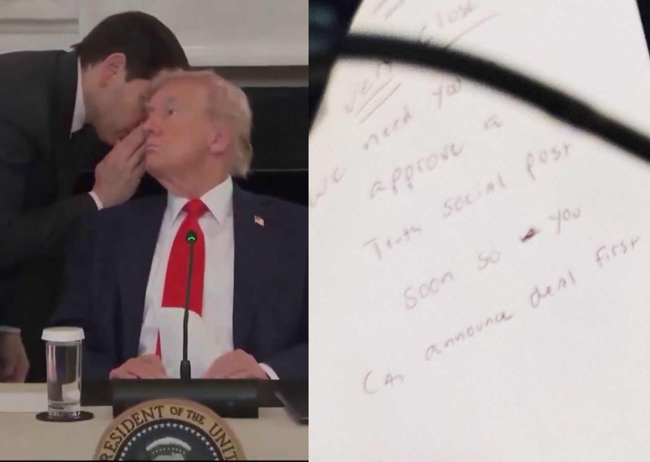 Trump’a fısıldanan sır neydi? Rubio'nun Mısır notu kameralara yansıdı!