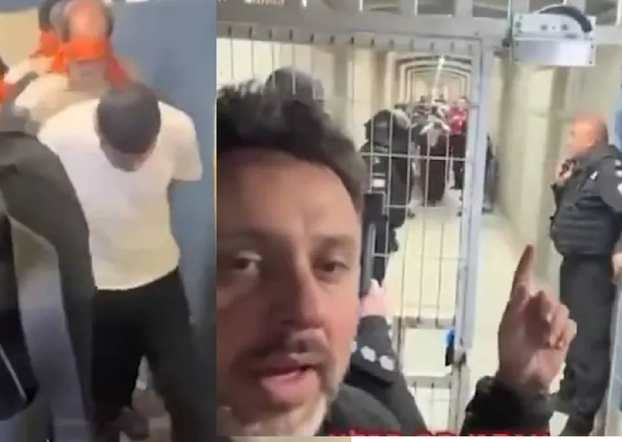 Necef Cezaevi’nden utanç görüntüleri! Kelepçeli Filistinliler yürümeye zorlandı