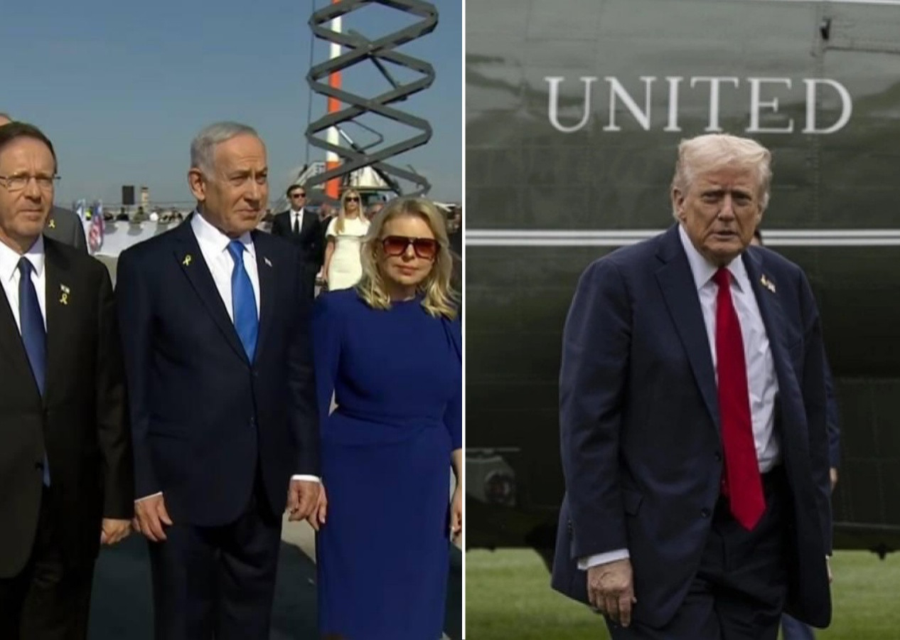 Netanyahu ve Herzog karşıladı... Donald Trump, Tel Aviv'de! "Gazze'ye gitmekten gurur duyarım!"