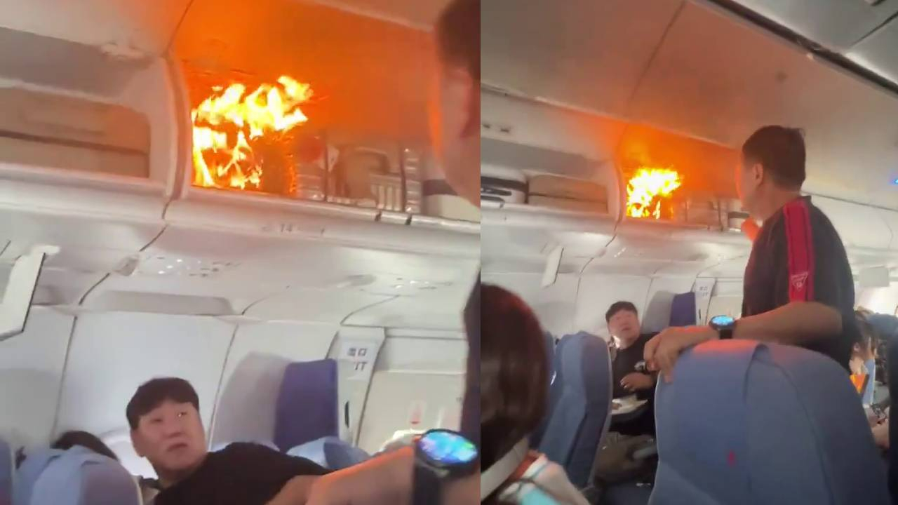 Havada panik! Air China uçağında korku dolu anlar! Kabinde lityum batarya patladı