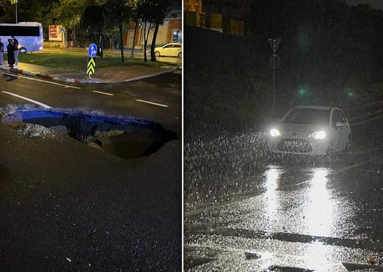 İstanbul’da sağanak hayatı felç etti! Vatan Caddesi’nde yol çöktü...