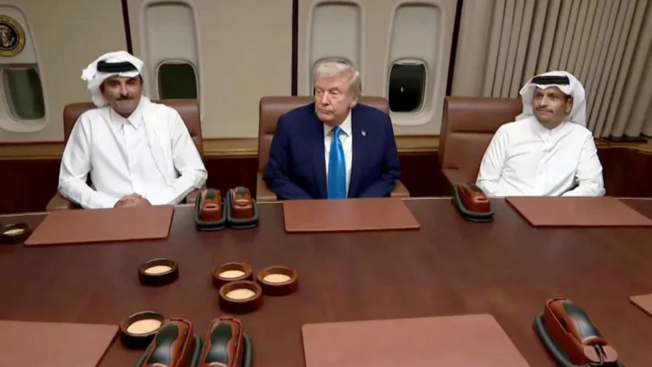 Donald Trump, Katar Emiri ile uçakta görüştü: Gazze açıklaması...
