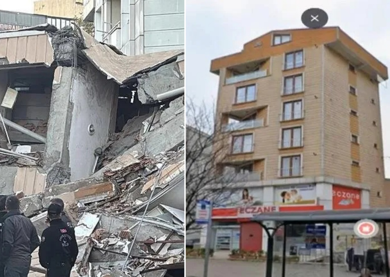 Binanın alt katında eczane vardı! Gebze'deki 6 katlı binanın yıkılmadan önceki görüntüsü ortaya çıktı