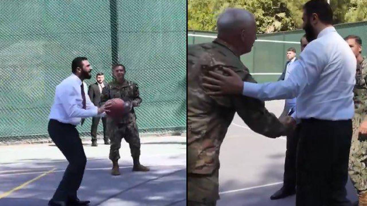 Terör listesinden çıkarılmıştı! Suriye Cumhurbaşkanı Şara'nın, ABD'li komutanlarla basketbol keyfi