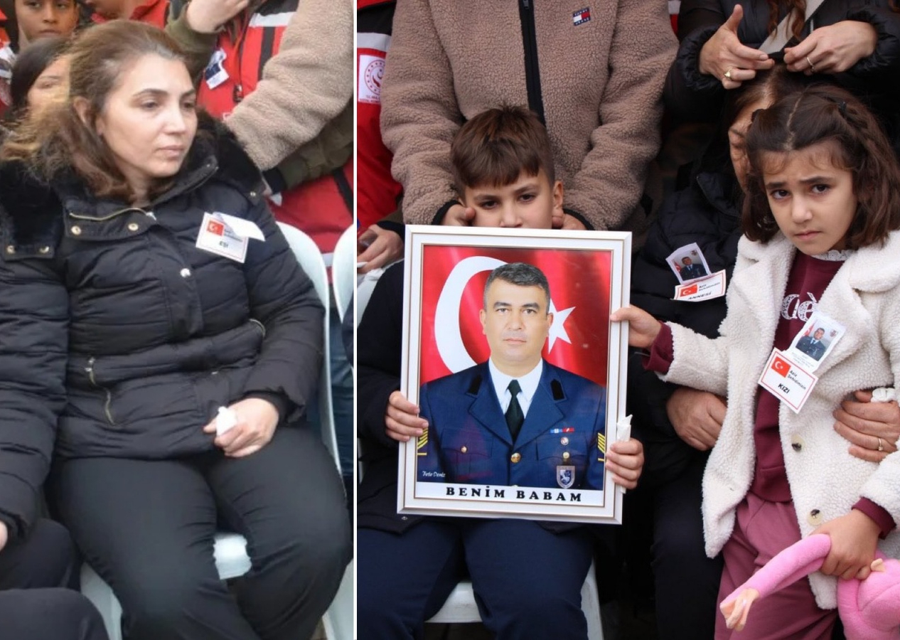 Amasya'da şehit astsubayın eşinin feryadı törene damga vurdu! "Dik tut başını, senin baban kahraman"