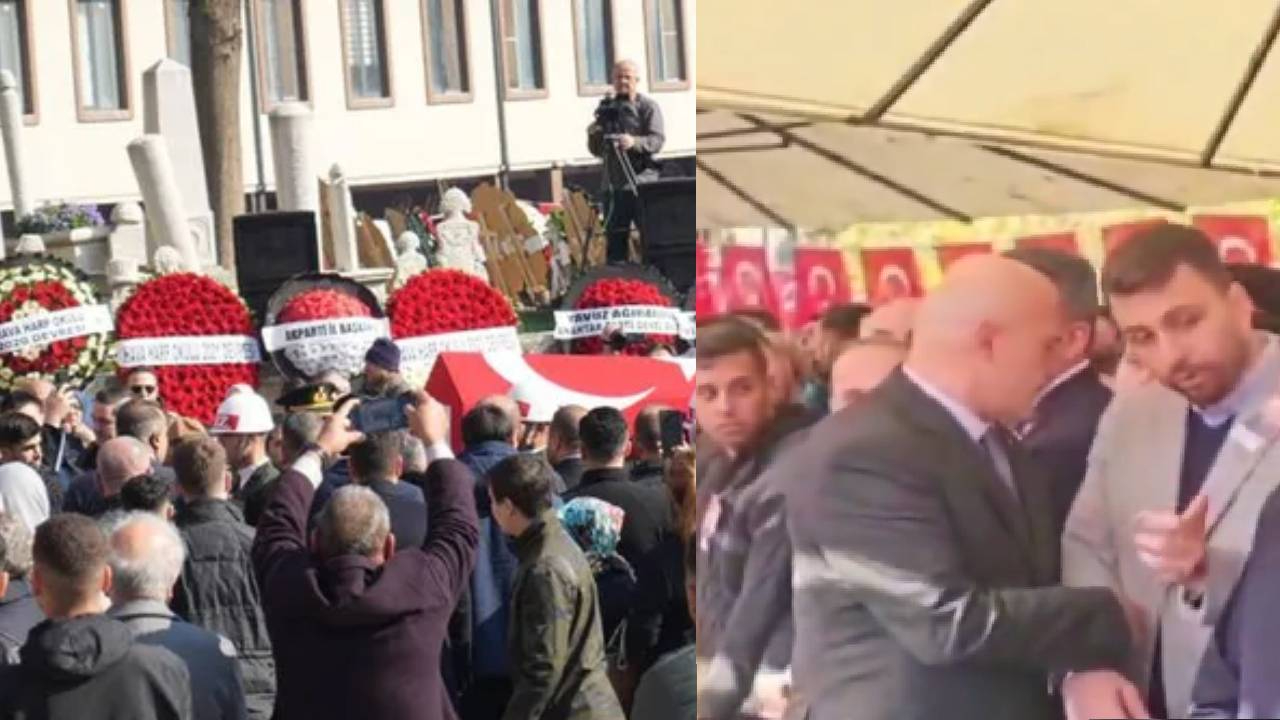Ön sıraya geçmek istedi! İYİ Partili Turhan Çömez'den şehit cenazesinde tepki çeken hareket