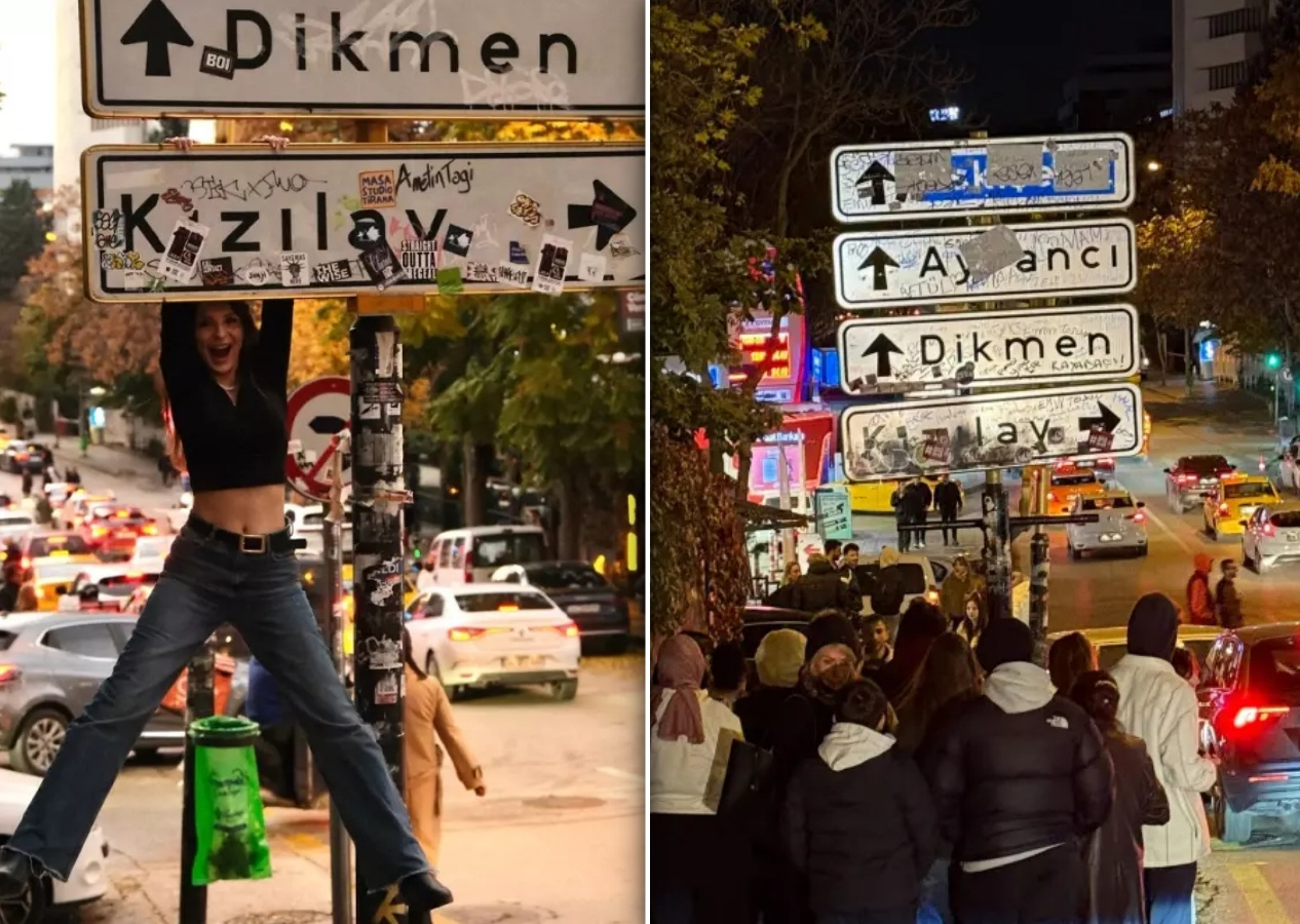Ankara Büyükşehir Belediyesi’nden ilginç önlem: Viral olan Kızılay tabelasının etrafına dikenli tel çekildi!