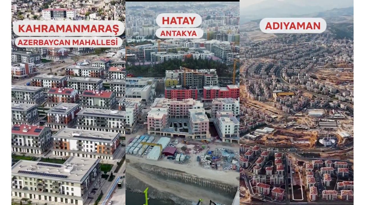 Deprem bölgesinde asrın dönüşümü! 350 bin konut tamamlandı! Deprem bölgesinde yaşanan değişim görüntülendi