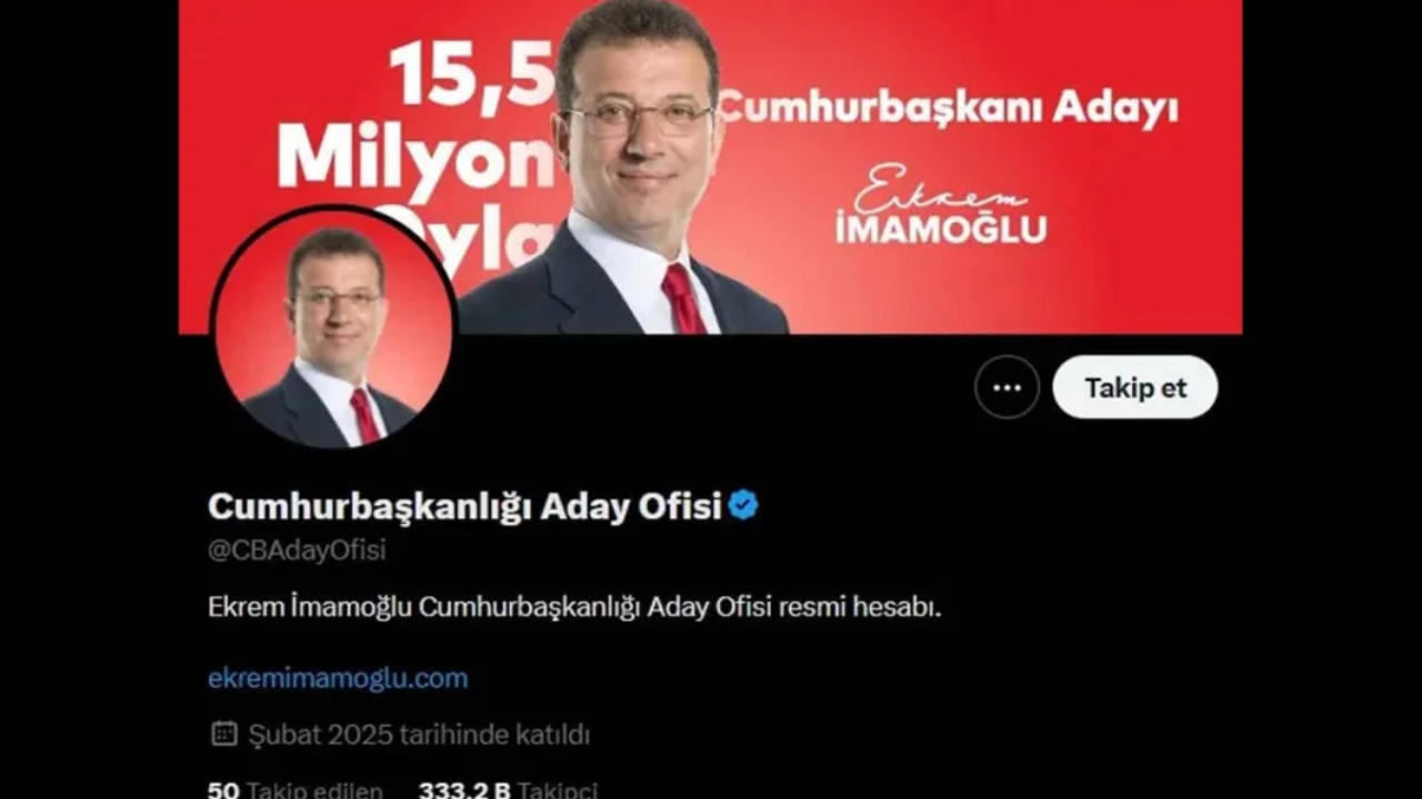 Üçüncü kez açmıştı! İmamoğlu’nun “Cumhurbaşkanlığı Aday Ofisi” hesabı erişime kapatıldı