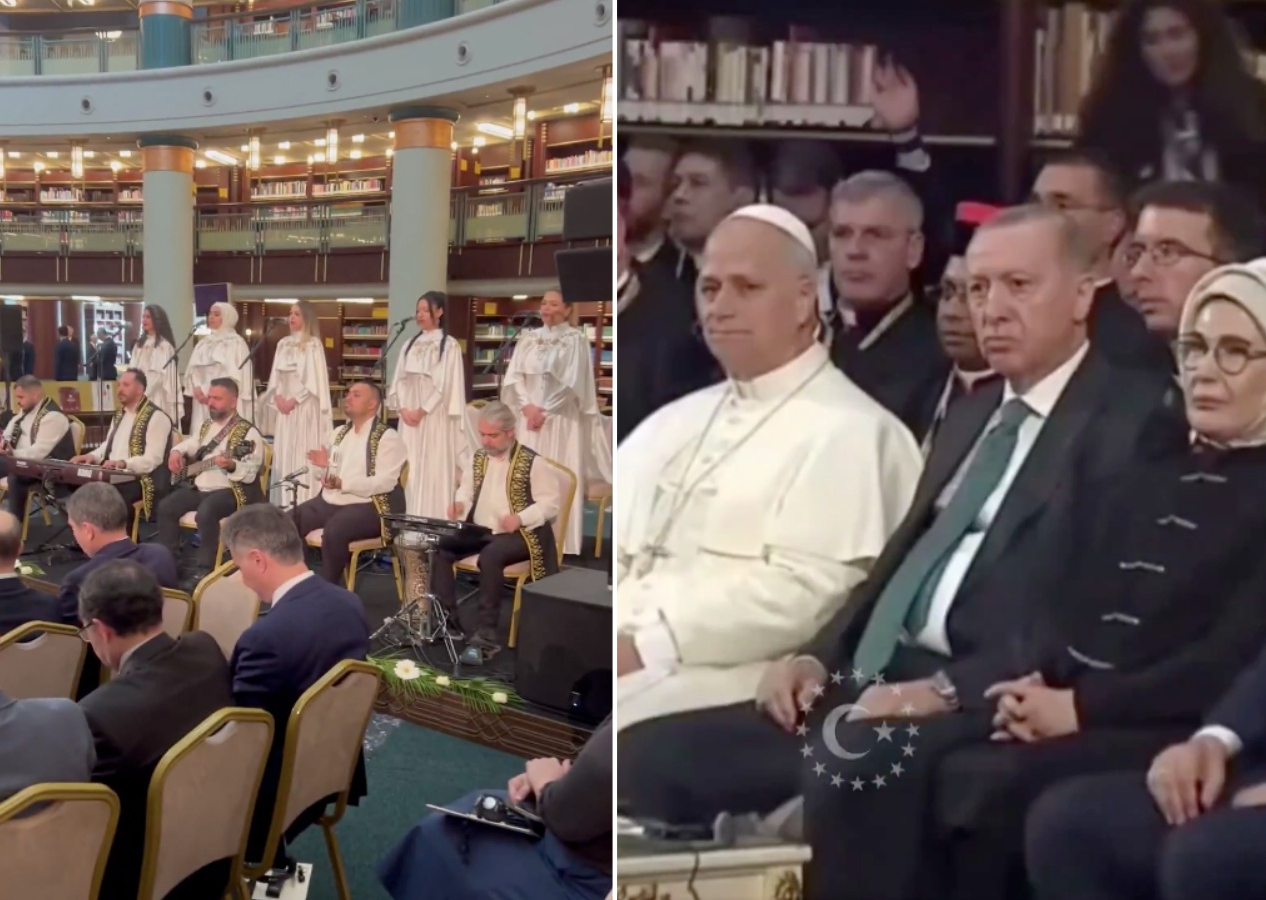 Papa ziyaretinde özel detay! Papa 14. Leo'ya Külliye'de Tala'al Bedru Aleyna ilahisi dinletildi
