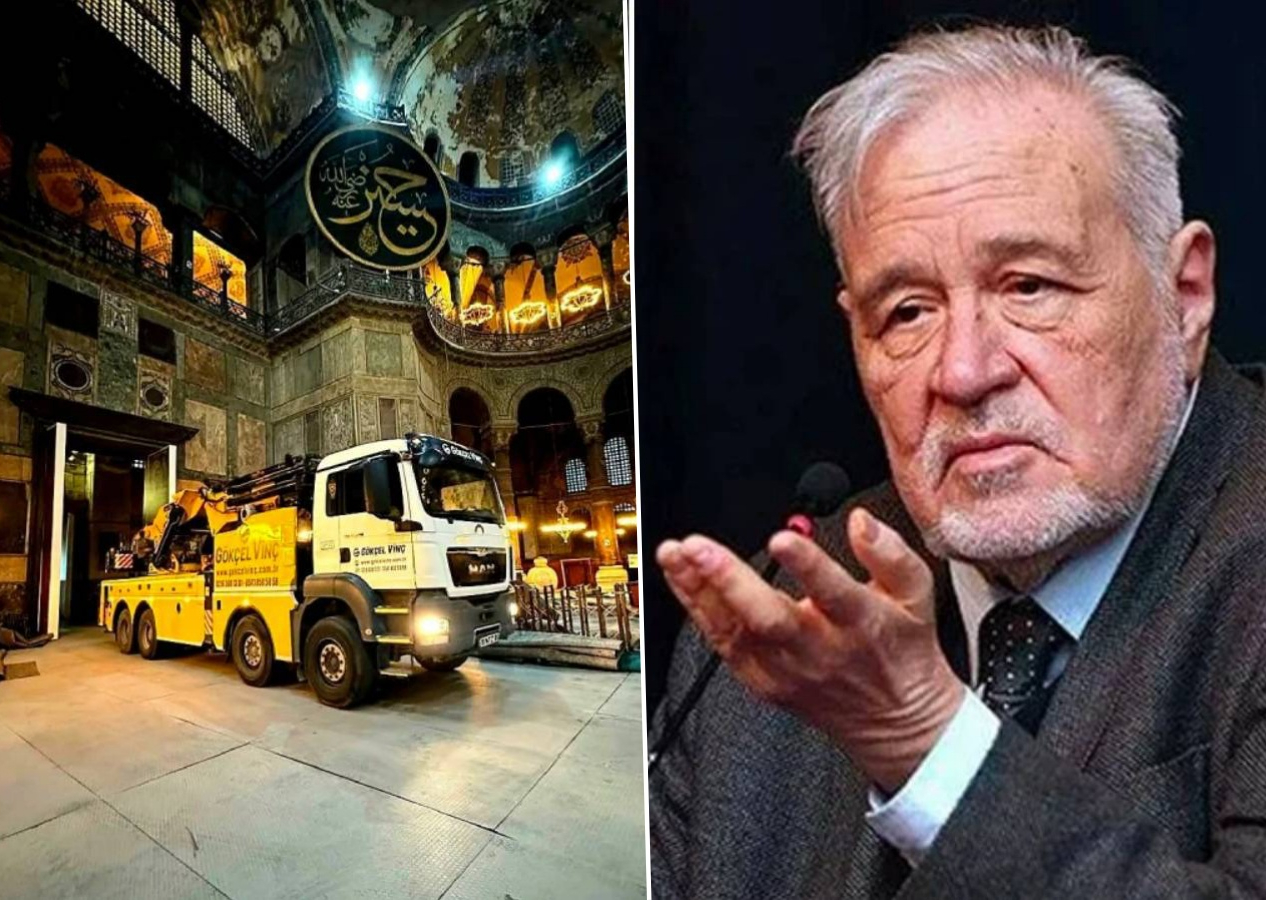 Ayasofya’da ağır tonajlı kamyon krizi! İlber Ortaylı'dan dikkat çeken çıkış: Bu yapı bu yükü kaldıramaz!
